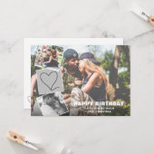 Foto Collage met Heart Happy Birthday Kaart (Voorkant / Achterkant in situ)