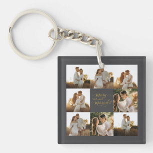 Foto Collage met Merry and Married Gouden Schrift Sleutelhanger