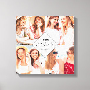 Foto Collage met Namen van Beste Vrienden BFF's Be Canvas Afdruk