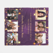Foto-collage met universiteitsherinneringen paars fleece deken (Voorkant (Horizontaal))