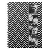 Foto collage met zwart-wit Chevron Pattern Notitieboek (Voorkant)