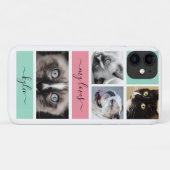 Foto Collage Mint Pink Aangepast Case-Mate iPhone Case (Achterkant (horizontaal))