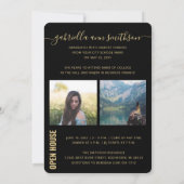 Foto Collage Modern Black Afstuderen Open House Aankondiging (Achterkant)