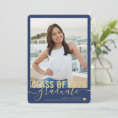 Foto Collage Modern Blue Afstuderen Open House Aankondiging (Staand voorkant)