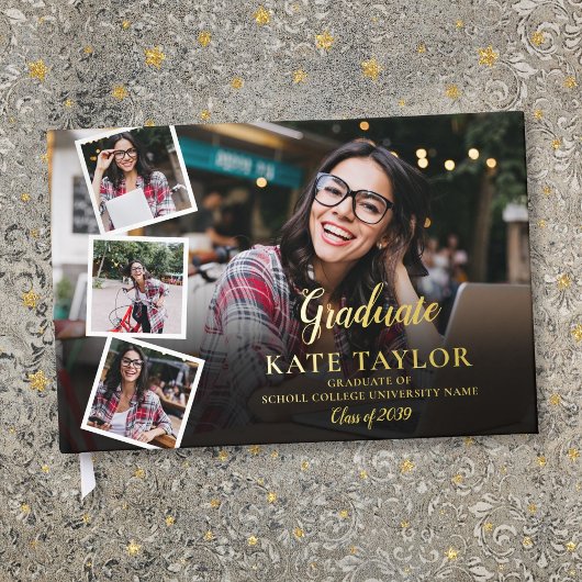 Foto Collage Modern Graduation Party Gastenboek