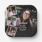 Foto Collage Modern Graduation Party Papieren Bordje (Voorkant)
