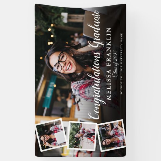 Foto Collage Modern Graduation Party Spandoek (Verticaal)