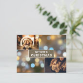Foto: Collage Modern Holiday Kerstmis Briefkaart (Staand voorkant)