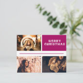 Foto Collage Modern Holiday Merry kerst Briefkaart (Staand voorkant)