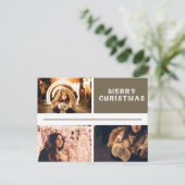 Foto Collage Modern Holiday Merry kerst Briefkaart (Staand voorkant)