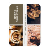 Foto Collage Modern Holiday Merry kerst Magneet (Verticaal)