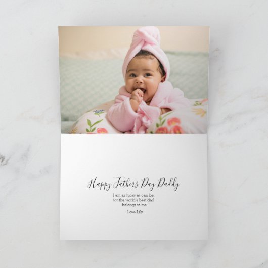 Foto Collage Modern minimalist Fathers Day Card Kaart (Binnen)