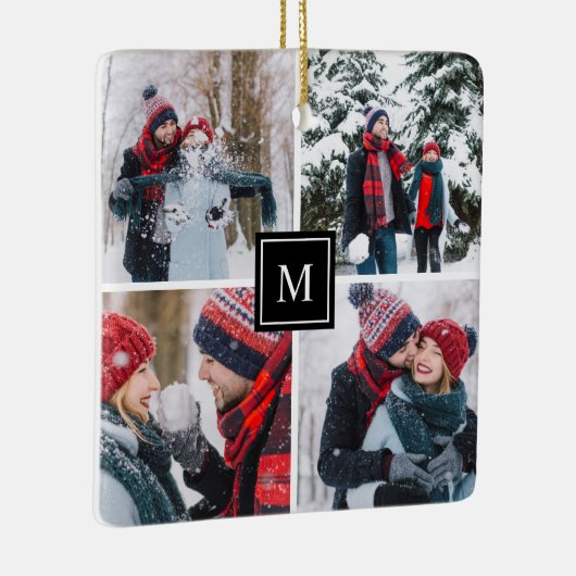 Foto Collage Modern Monogram Keramisch Ornament (Rechts)