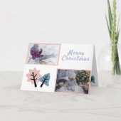 Foto Collage Modern Prettig Kerstmis Familie Feestdagen Kaart (Voorkant)
