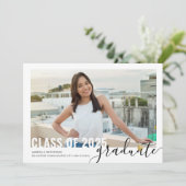 Foto Collage Modern Script Afstuderen Open House Aankondiging (Staand voorkant)