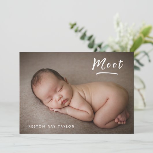 Foto Collage Modern Simple New Baby Aankondiging (Staand voorkant)