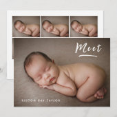 Foto Collage Modern Simple New Baby Aankondiging (Voorkant / Achterkant)