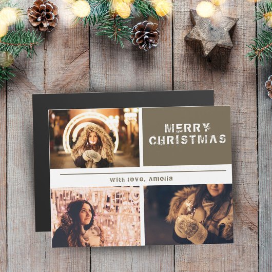 Foto Collage Modern Vakantie Prettig Kerstfeest