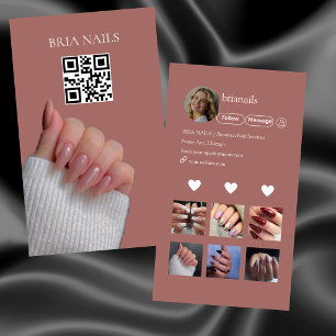 Foto Collage Moderne Nagelstyliste QR Code Visitekaartje
