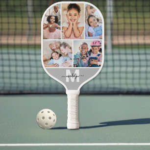 Foto Collage Monogram Afbeelding Pickleball Paddle