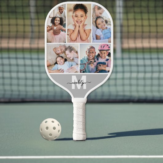 Foto Collage Monogram Afbeelding Pickleball Paddle