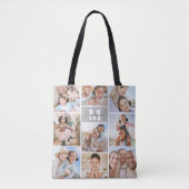 Foto Collage Monogram Afbeelding Tote Bag (Voorkant)