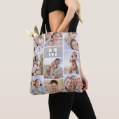 Foto Collage Monogram Afbeelding Tote Bag (Dichtbij)