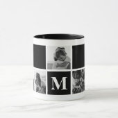 Foto Collage Monogram Black en White Mok (Midden)