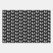 Foto Collage Monogram Black White Inpakpapier Vel (Voorkant 2)