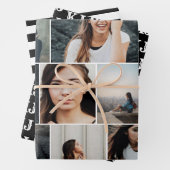 Foto Collage Monogram Black White Inpakpapier Vel (In situ)