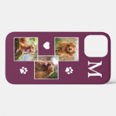 Foto Collage Monogram Eerste Letter Magenta Kat Ho Case-Mate iPhone Case (Achterkant (horizontaal))
