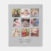 Foto Collage Monogram Grandparent Grandchildren Gr Fleece Deken (Voorkant)