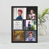 Foto Collage Monogram High School Afstuderen Kaart (Staand voorkant)