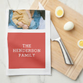 Foto Collage Monogram Modern Kitchen Towel Theedoek (Quarter Fold)