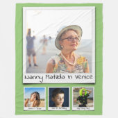 Foto Collage Monogram Namen Pistache Groen Groot Fleece Deken (Voorkant)