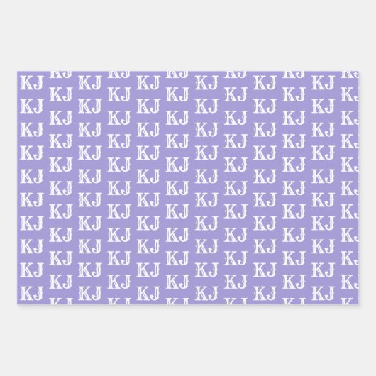 Foto Collage Monogram Paars White Inpakpapier Vel (Voorkant 2)