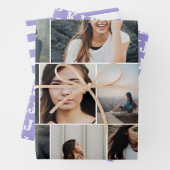 Foto Collage Monogram Paars White Inpakpapier Vel (In situ)