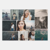 Foto Collage Monogram Paars White Inpakpapier Vel (Voorkant)