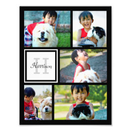 Foto Collage Monogram Print, vijf Afbeeldingen Afdruk