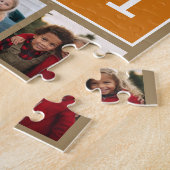 Foto Collage Monogram - Rustiek Kraft en Oranje Legpuzzel (Zijkant)