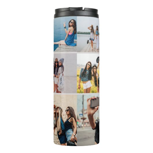 Foto Collage & Monogram Thermosbeker (Achterkant)