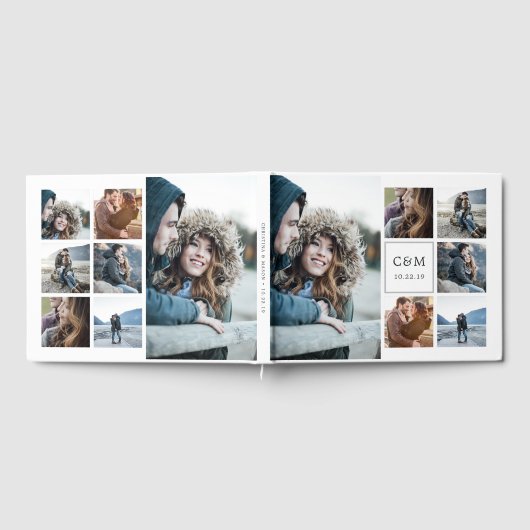 Foto Collage & Monogram | Weddenschap Gastenboek (Volledig)