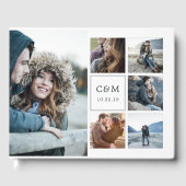 Foto Collage & Monogram | Weddenschap Gastenboek (Voorkant)