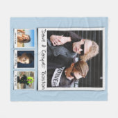 Foto Collage Monogrammen Namen Poeder Blauw medium Fleece Deken (Voorkant (Horizontaal))