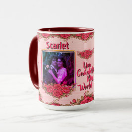 Foto Collage Naam Valentijnsdag Bloemenkoffie Mok