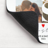 Foto Collage Name Initiaal Couple Gift for Him Muismat (Hoek)