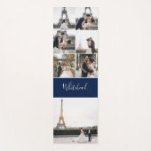 Foto Collage Navy Monogram Modern Yogamat (Voorkant)