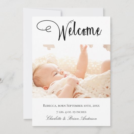 Foto collage nieuwe baby welkome geboorte aankondiging (Voorkant)