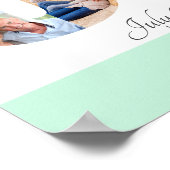 Foto Collage Number 60 Mint White 60th Birthday Poster (Hoek)