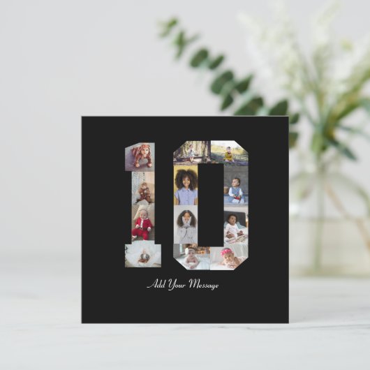 Foto-collage nummer 10 feestdagenkaart (Staand voorkant)